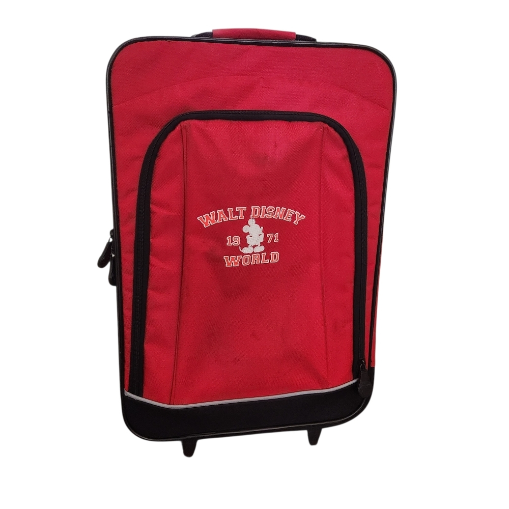 Walt Disney Vintage 1971 Roller Extending Handle Luggage Travel Bag - Picture 10 of 11